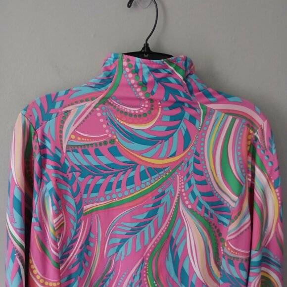 Lilly Pulitzer Women's Sz S Half Zip Track Jacket Polyester Colorful Long Sleeve - Picture 13 of 15